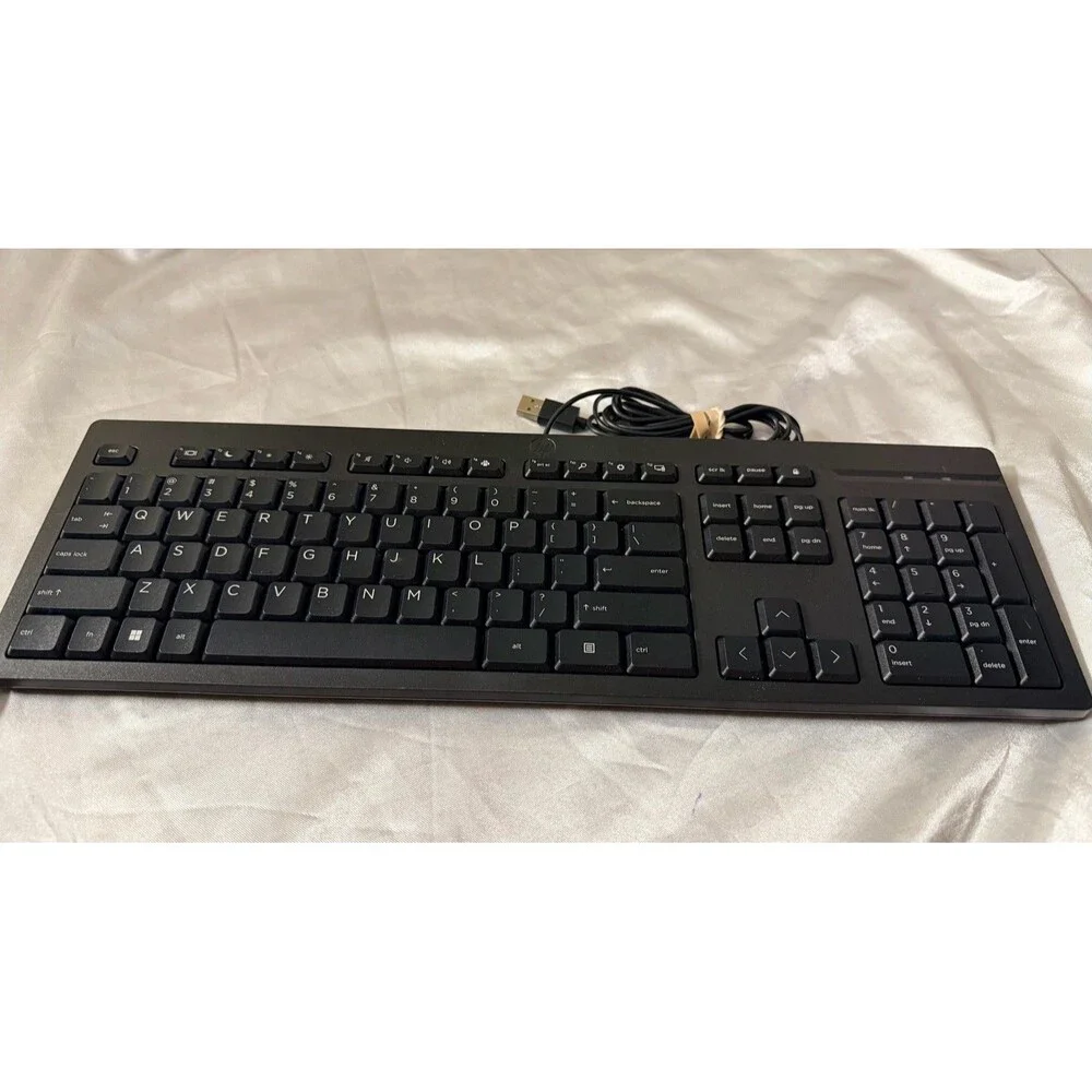 HP 125 Wired USB Keyboard Full Size Black QWERTY Desktop PC